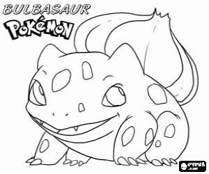 Colorear Bulbasaur, un reptil Pokémon