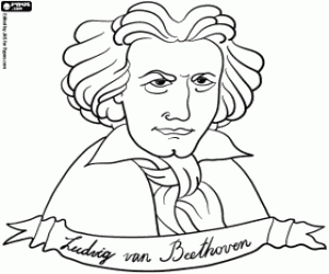 Colorear El busto de Beethoven