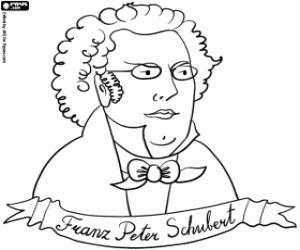 Colorear El busto de Schubert
