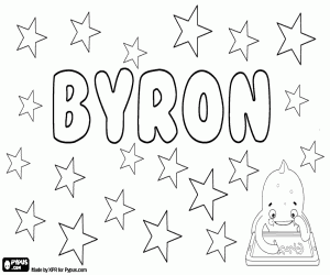 Colorear Byron, nombre inglés para niño
