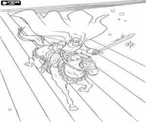 Colorear El Caballero, personaje de Thor