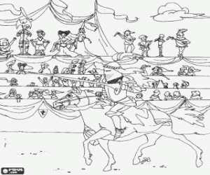 Colorear Caballero en un torneo medieval