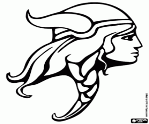Colorear Cabeza de una mujer guerrera vikinga