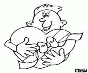 Colorear Caja de corazón para la madre