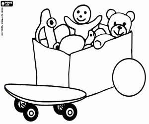 Colorear Una caja de juguetes abierta