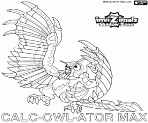 Colorear Calc-Owl-Ator Max,Invizimals LOD
