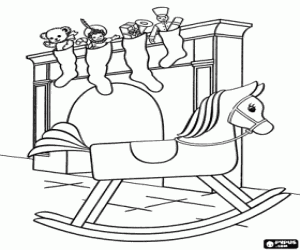 Colorear Calcetines navideños con regalos