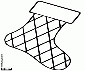 Colorear Calcetín de rombos para Navidad