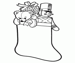 Colorear Calcetín navideño lleno regalos
