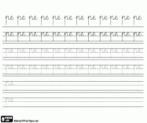 Colorear Caligrafía de la sílaba PE