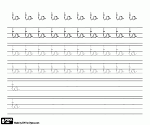 Colorear Caligrafía de TO en minúsculas