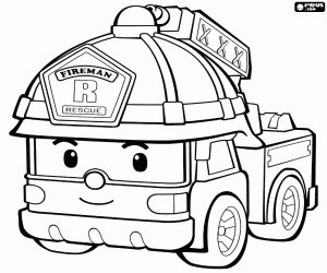 Colorear Camión de bomberos Robotruck Roy