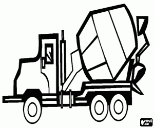 Colorear Camión hormigonera con la cuba