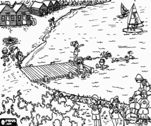 Colorear Un campamento de verano