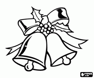 Colorear Dos campanas de Navidad decoradas