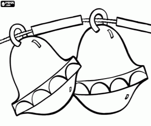 Colorear Dos campanillas de Navidad