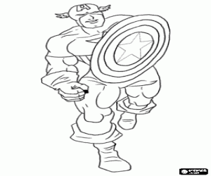 Colorear Capitán América, superhéroe