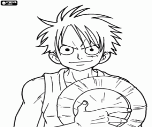 Colorear El capitán pirata Monkey Ruffy