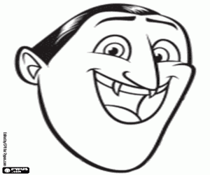 Colorear La cara de Drac, el vampiro