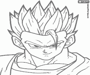 Colorear Cara de Gohan Místico