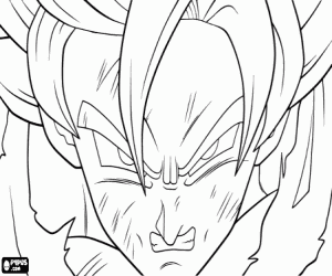 Colorear La cara de un Goku furioso