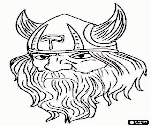 Colorear Cara de un jefe vikingo