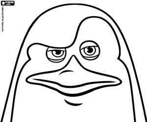 Colorear La cara del pingüino Kowalski
