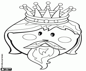 Colorear La cara del Rey Gaspar