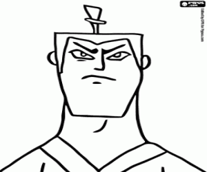 Colorear La cara del Samurai Jack