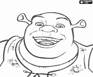 Colorear La cara sonriente de Shrek