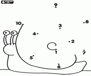 Colorear Un caracol, dibujar punto a punto