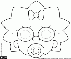 Colorear Careta de Maggie Simpson