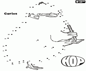 Colorear Carlos el pollito, punto a punto