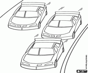 Colorear Una carrera de coches turismos