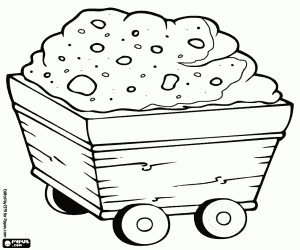 Colorear Carreta de mina con material