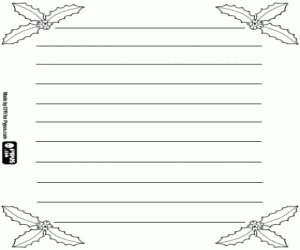 Colorear Carta con acebo para Navidad