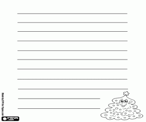 Colorear Carta de deseos árbol de Navidad