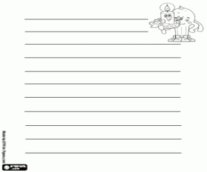 Colorear Carta de Navidad, Pypus con vela