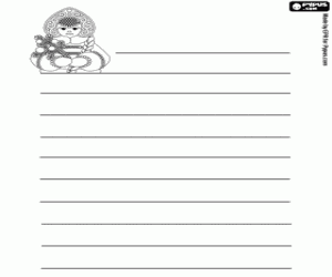 Colorear Carta con la Doncella de Nieve