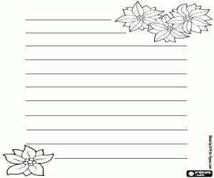 Colorear Una carta con flores de Navidad