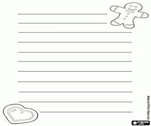 Colorear Carta navideña con dos galletas