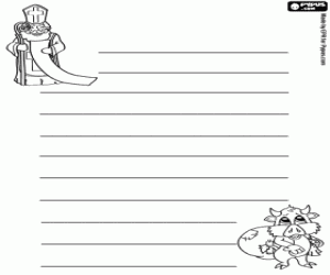 Colorear Carta navideña con San Nicolás