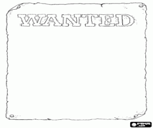 Colorear Un cartel de Wanted en blanco