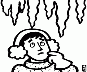 Colorear Los carámbanos y un hombre