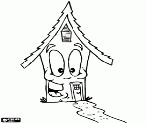 Colorear La casa sonriente y el camino