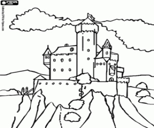 Colorear Un castillo de cuento de hadas