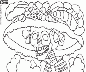 Colorear Catrina, calavera de México