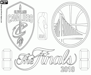 Colorear Cavs vs Warriors, Final NBA 2018