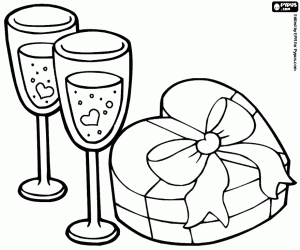 Colorear Una celebración de San Valentín