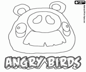 Colorear Cerdo con bigote, Angry Birds